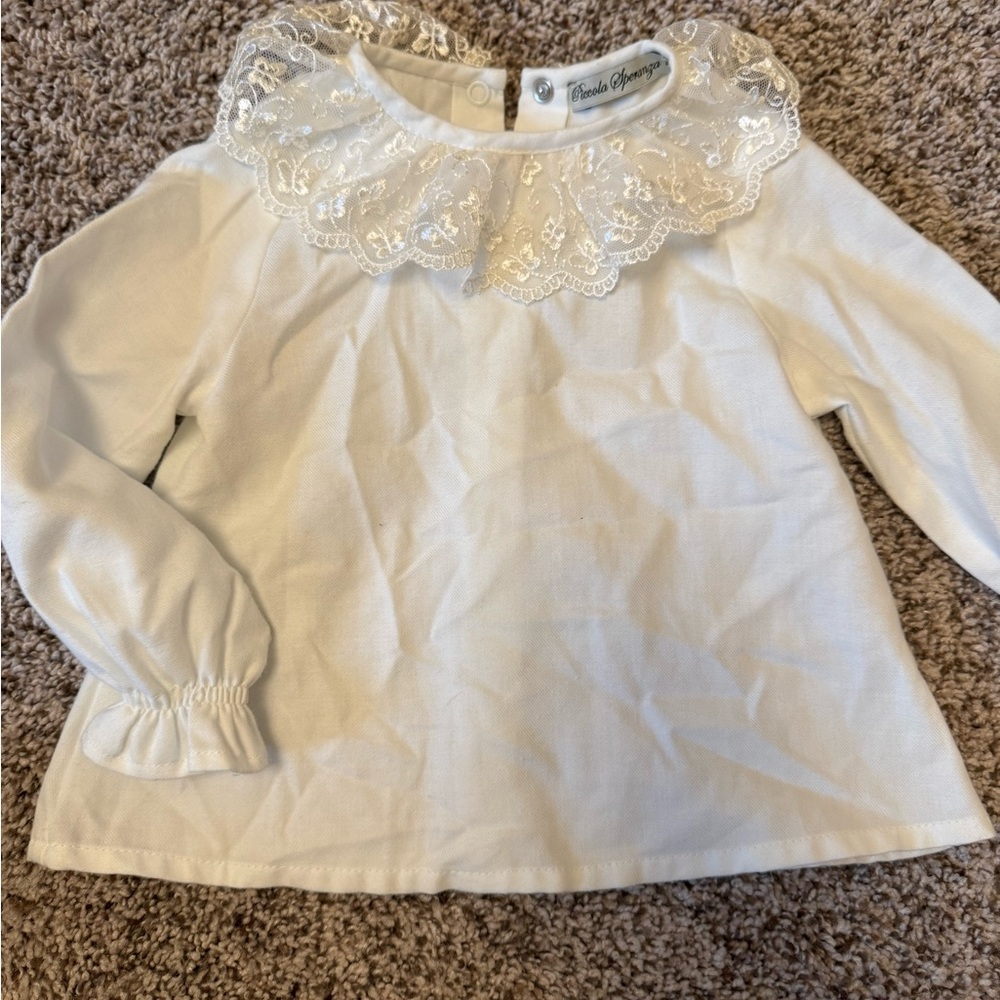 Piccola Speranza 12M White Lace Top